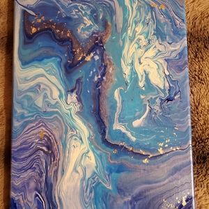 Handmade acrylic pour painting